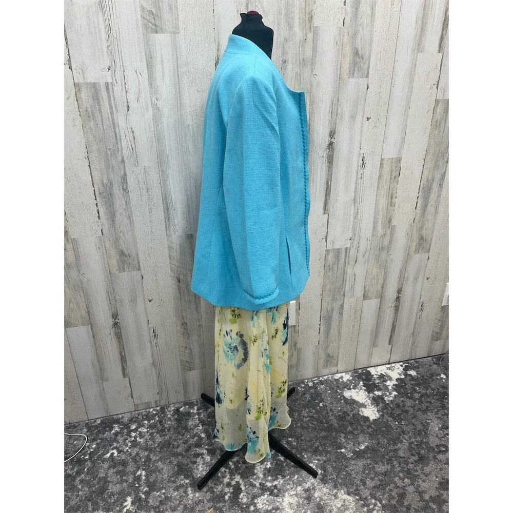 R&M Richards 2-Piece Dress & Jacket Set Womens 16w Multicolor Floral Maxi sku622